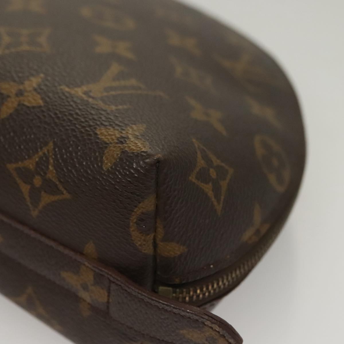 LOUIS VUITTON Monogram Trousse Demi Ronde Cosmetic Pouch M47520 LV Auth ep10137