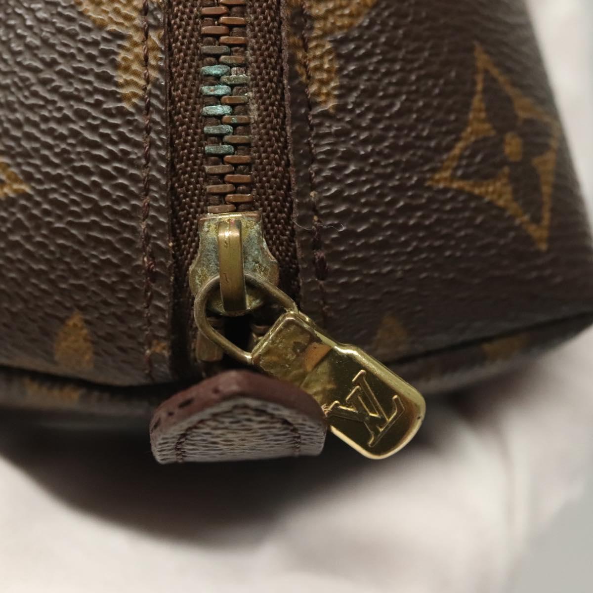 LOUIS VUITTON Monogram Trousse Demi Ronde Cosmetic Pouch M47520 LV Auth ep10137
