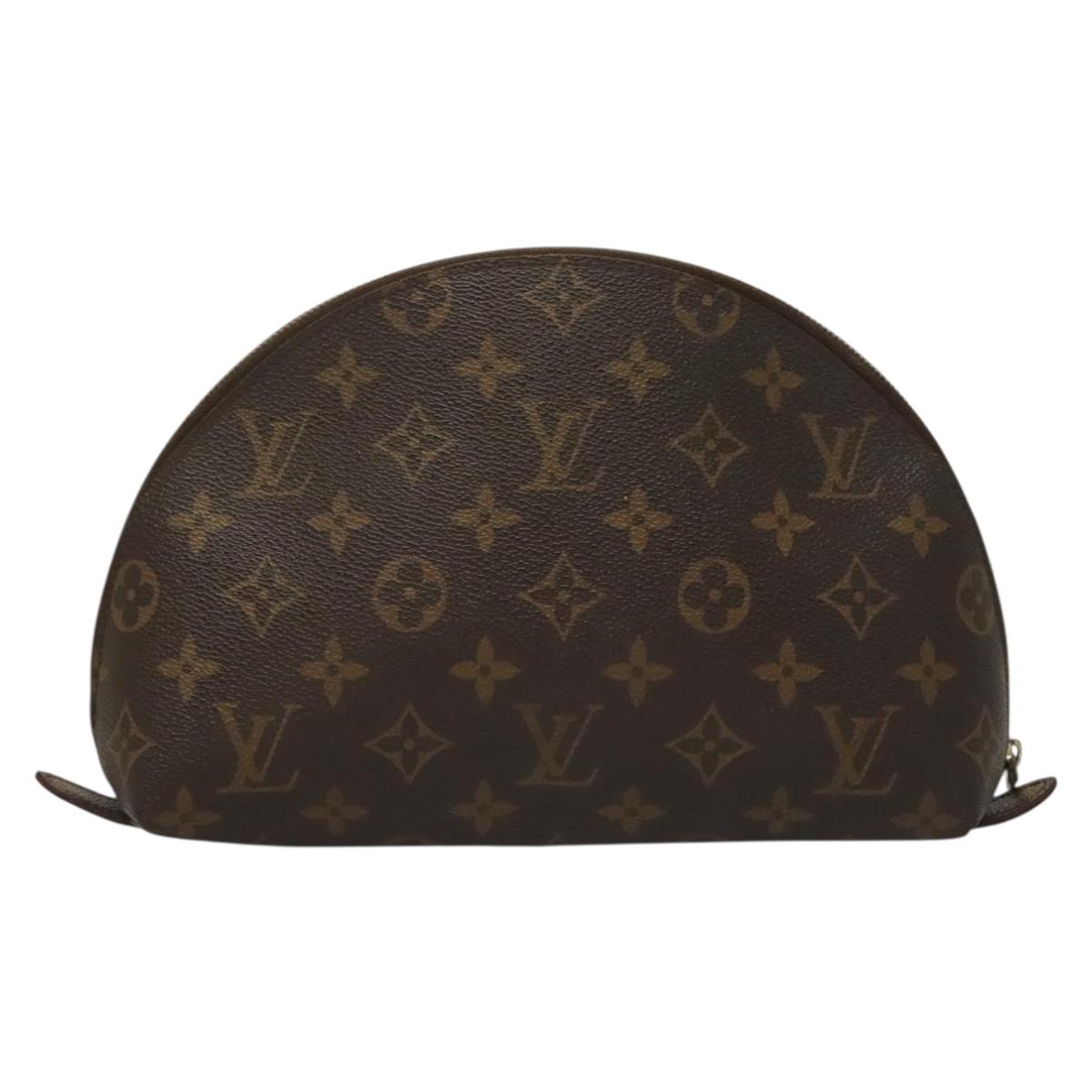 LOUIS VUITTON Monogram Trousse Demi Ronde Cosmetic Pouch M47520 LV Auth ep10137