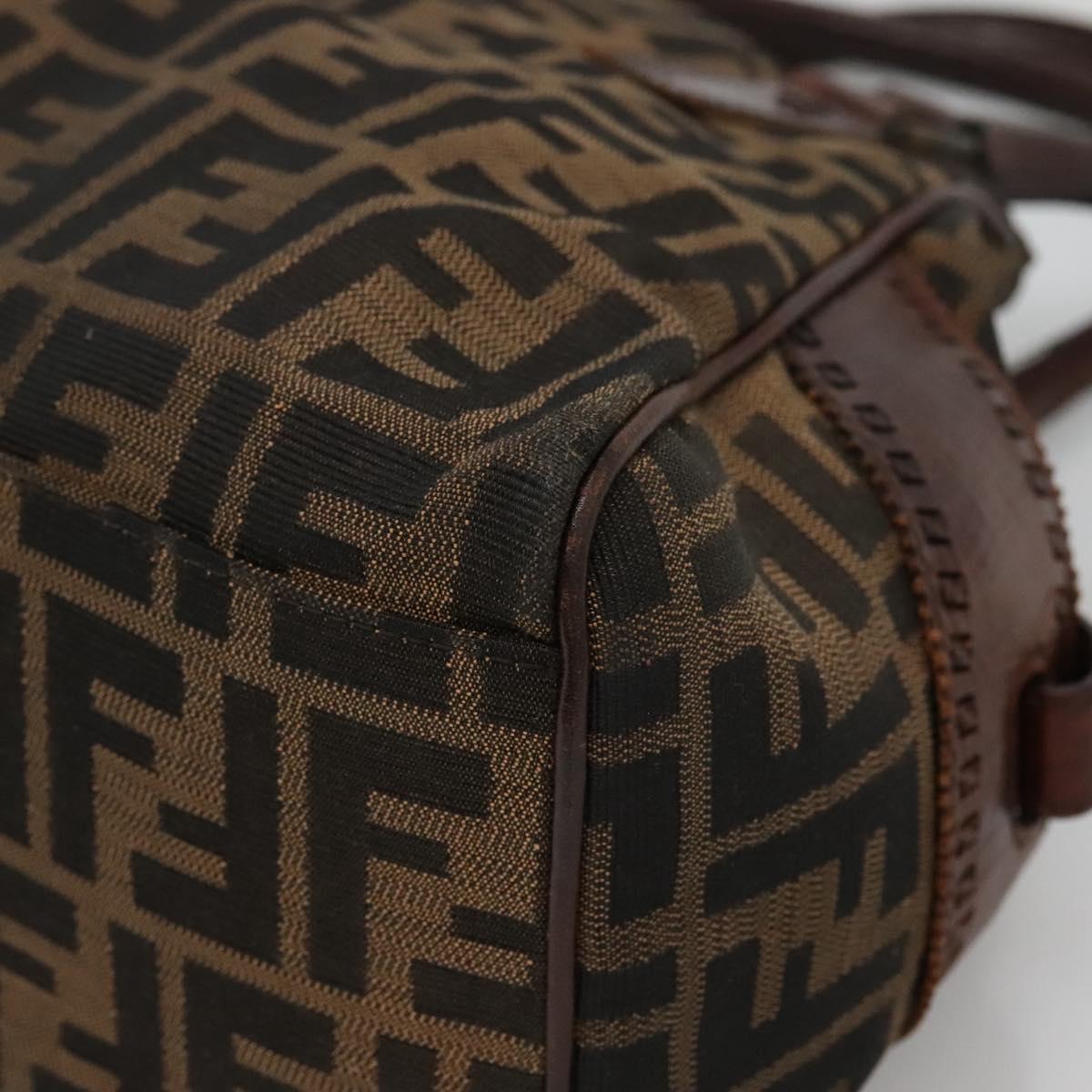 FENDI Zucca Canvas Hand Bag Black Brown Auth ep10140