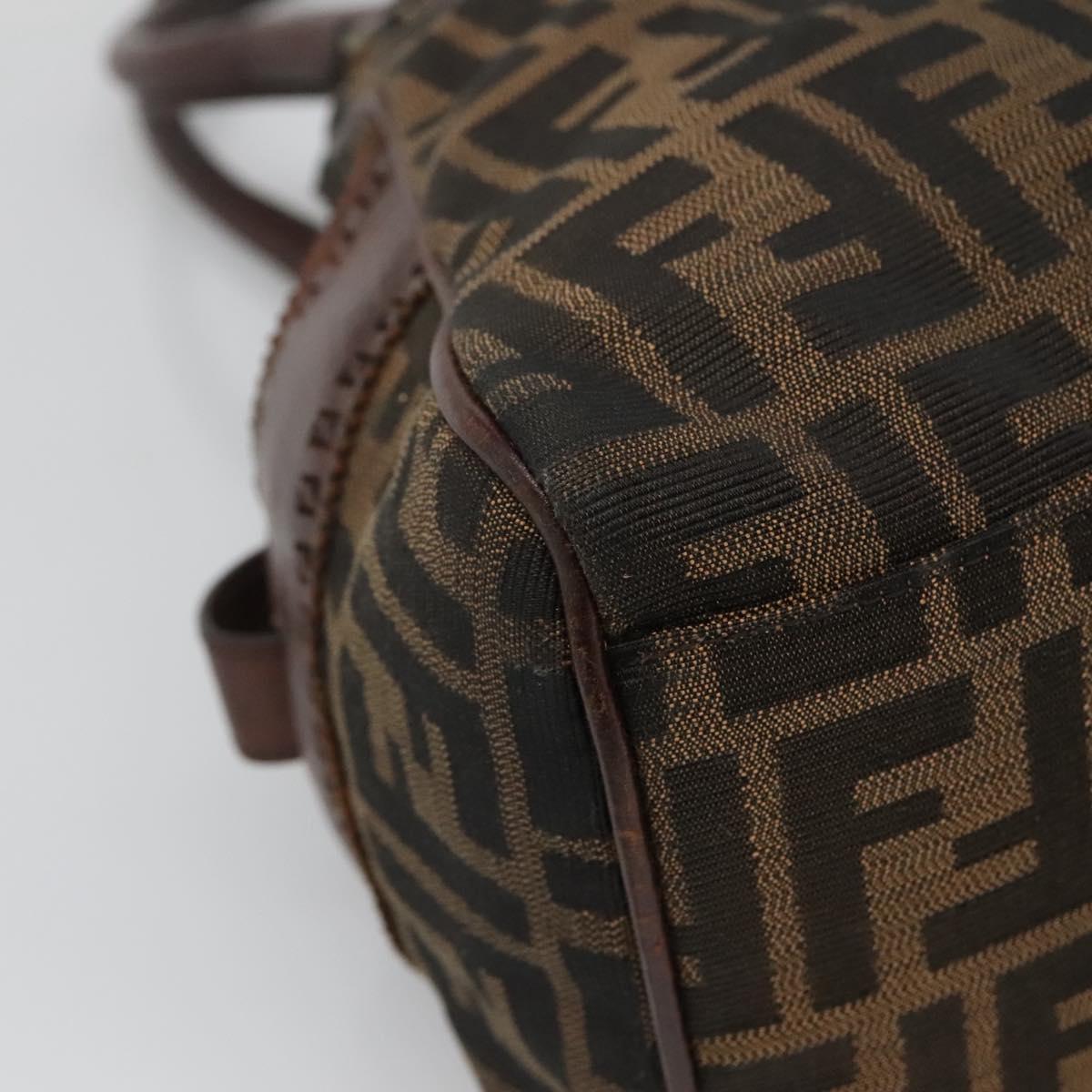 FENDI Zucca Canvas Hand Bag Black Brown Auth ep10140