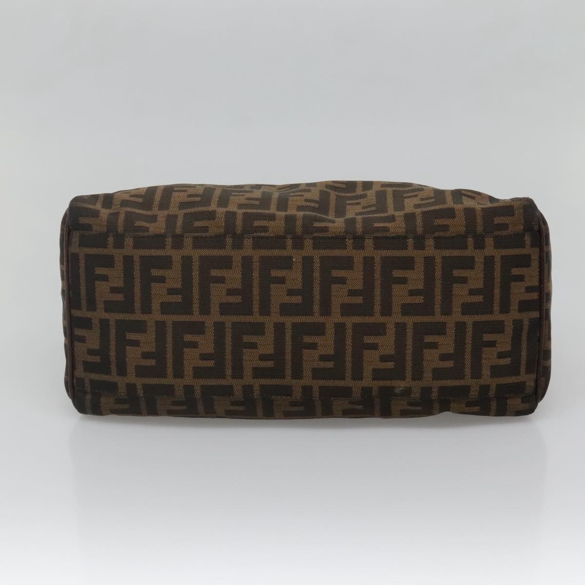 FENDI Zucca Canvas Hand Bag Black Brown Auth ep10140