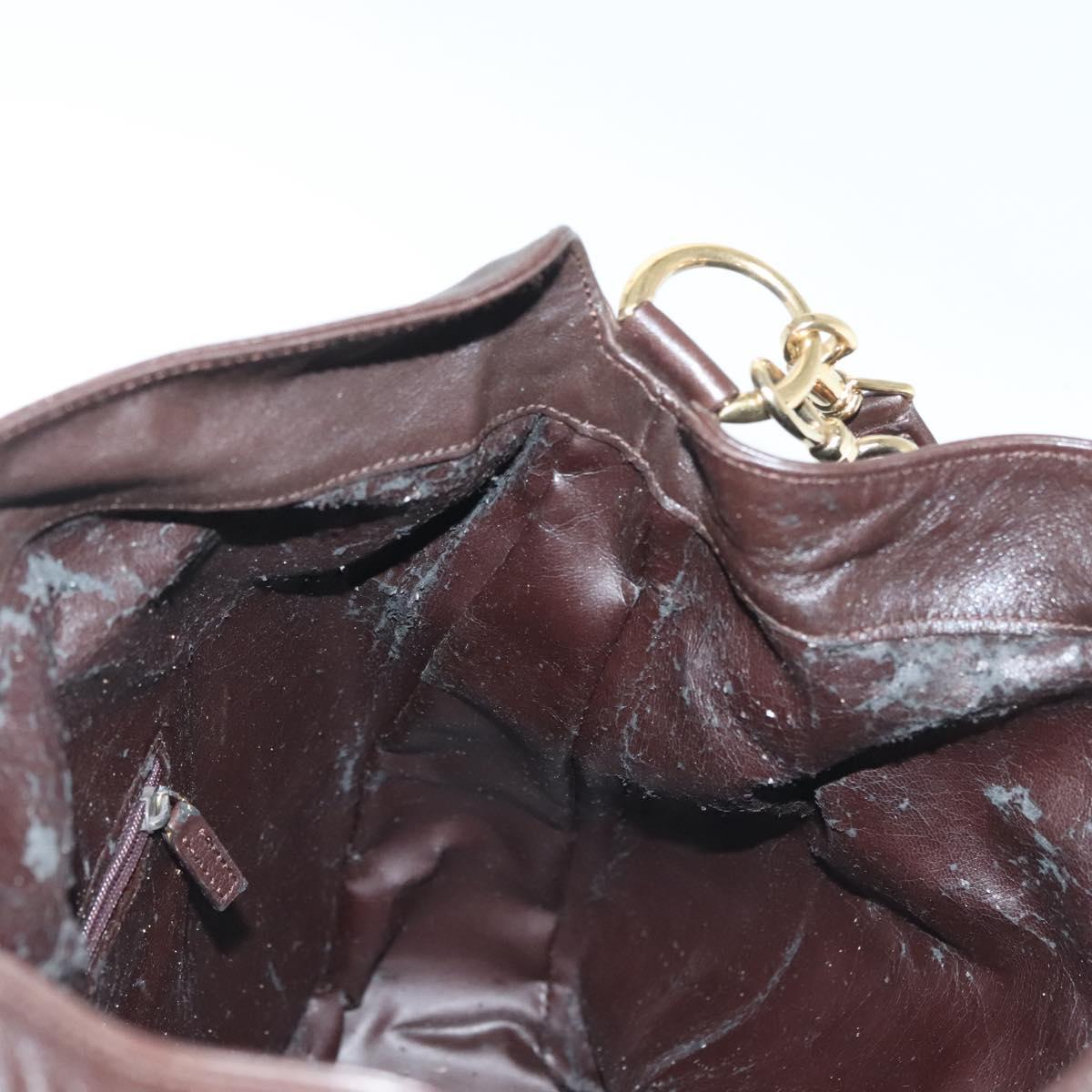 GUCCI Bamboo Hand Bag Leather 2way Black Gold 001 1577 Auth ep10141