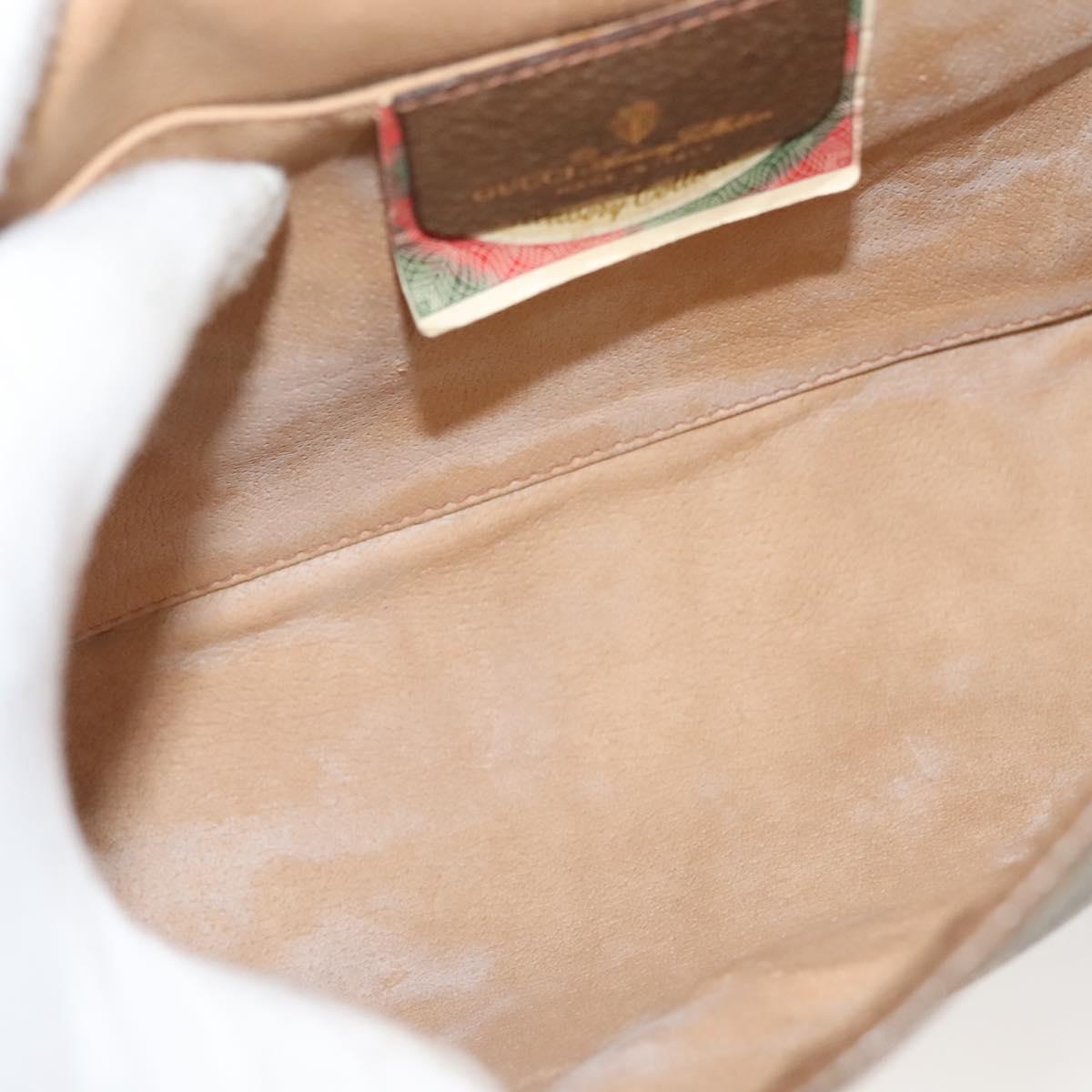 GUCCI GG Supreme Web Sherry Line Clutch Bag PVC Beige Red 89 01 030 Auth ep10148