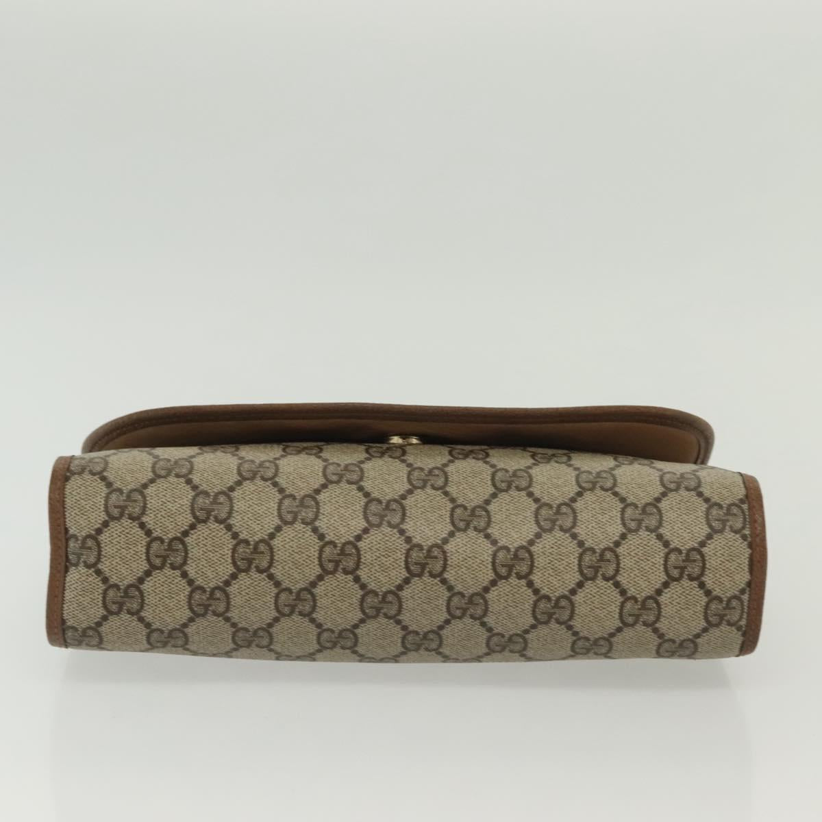 GUCCI GG Supreme Web Sherry Line Clutch Bag PVC Beige Red 89 01 030 Auth ep10148