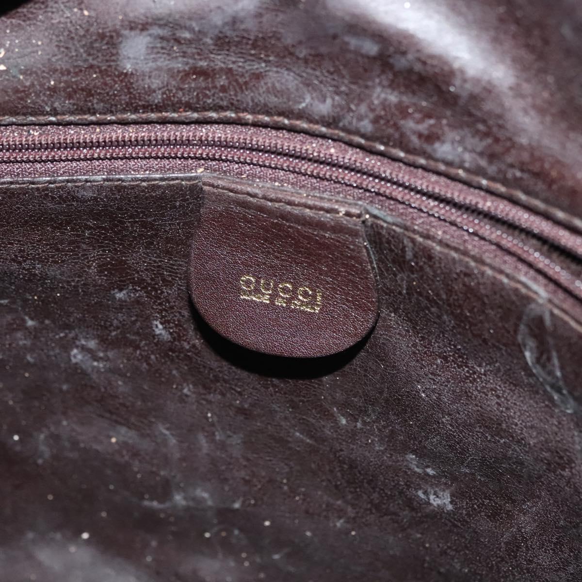 GUCCI Bamboo Hand Bag Leather 2way Gold Black 001 2123 1577 Auth ep10149