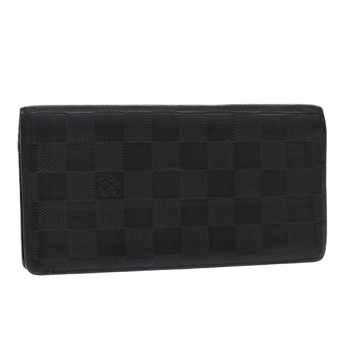 LOUIS VUITTON Damier Anfini Portefeuille Brazza Wallet Black N63010 Auth ep1015