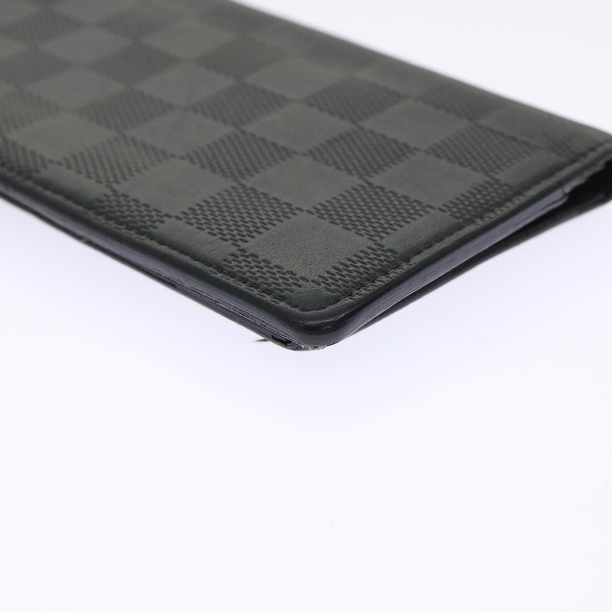 LOUIS VUITTON Damier Anfini Portefeuille Brazza Wallet Black N63010 Auth ep1015