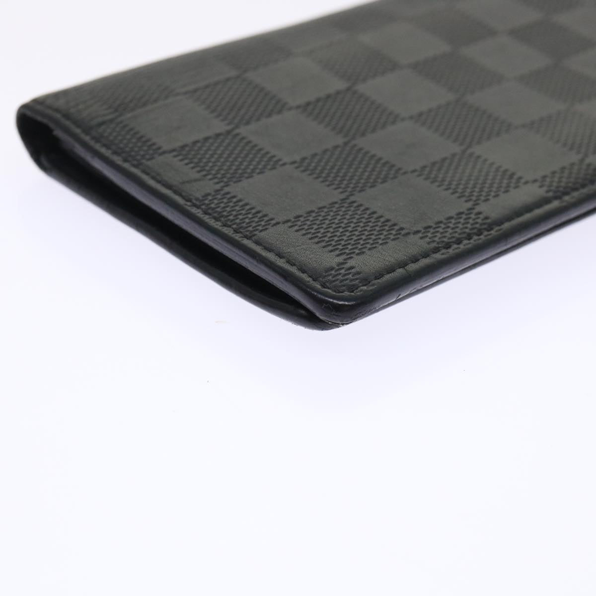 LOUIS VUITTON Damier Anfini Portefeuille Brazza Wallet Black N63010 Auth ep1015