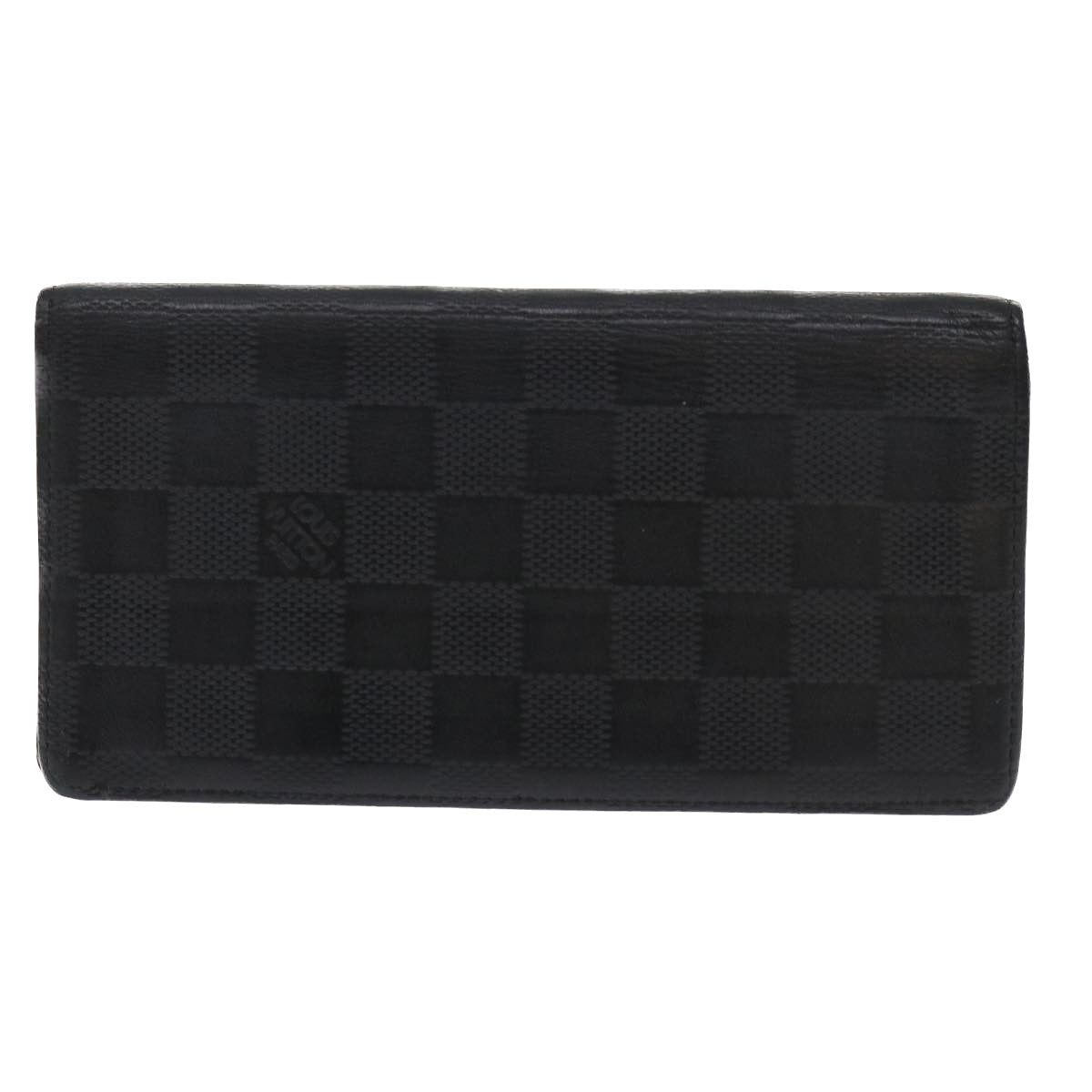 LOUIS VUITTON Damier Anfini Portefeuille Brazza Wallet Black N63010 Auth ep1015