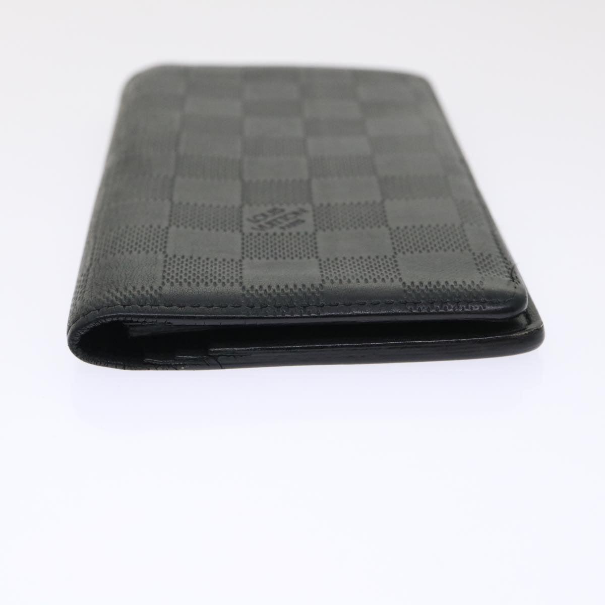 LOUIS VUITTON Damier Anfini Portefeuille Brazza Wallet Black N63010 Auth ep1015