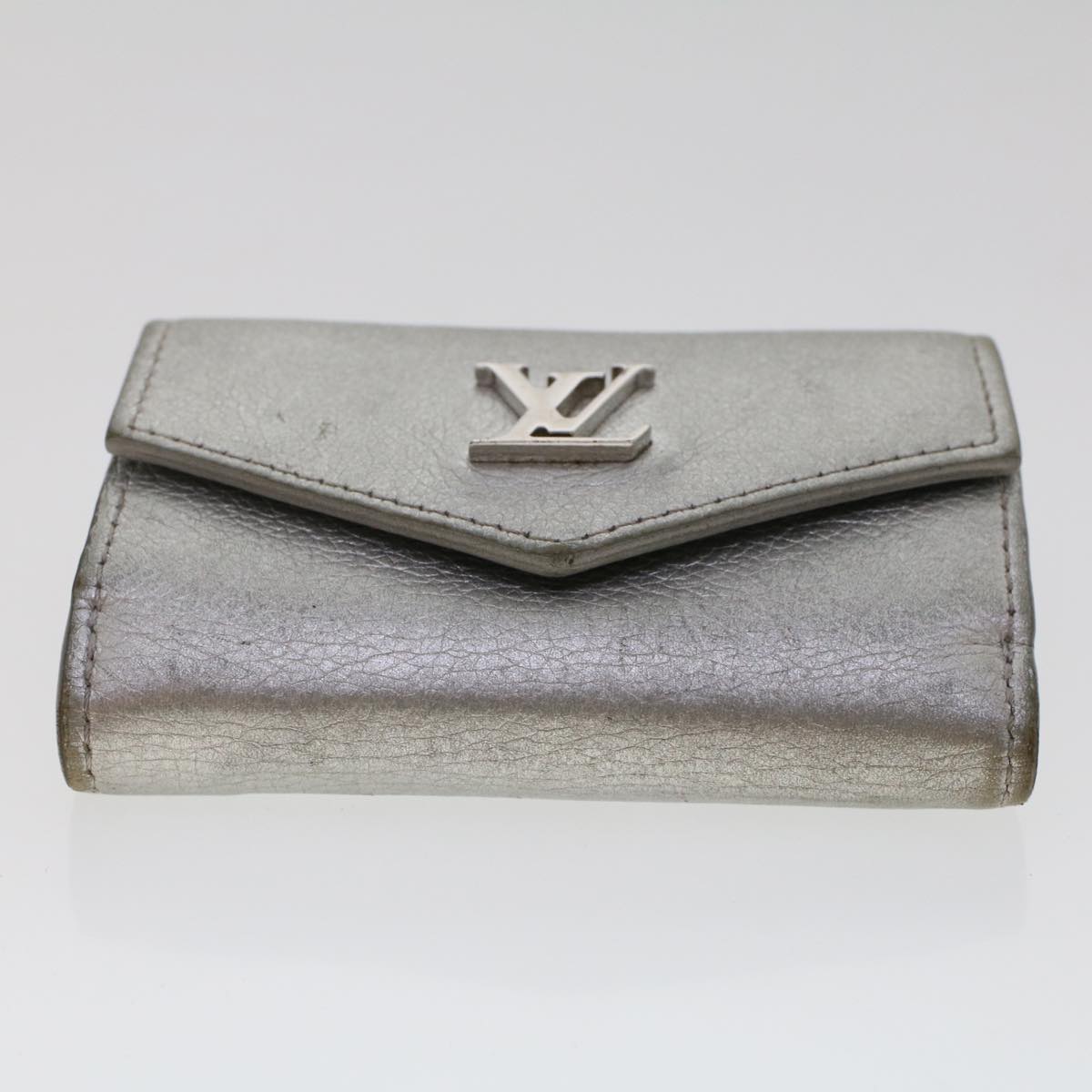 LOUIS VUITTON Portefeuille Rock Mini Wallet Taurillon Silver M69815 Auth ep1016