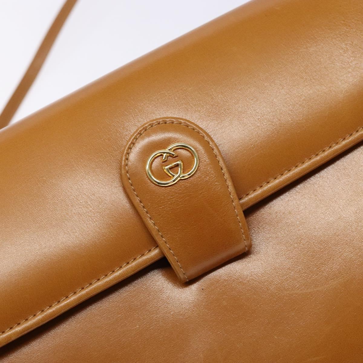 GUCCI Shoulder Bag Leather Brown Gold 004 056 0002 Auth ep10168