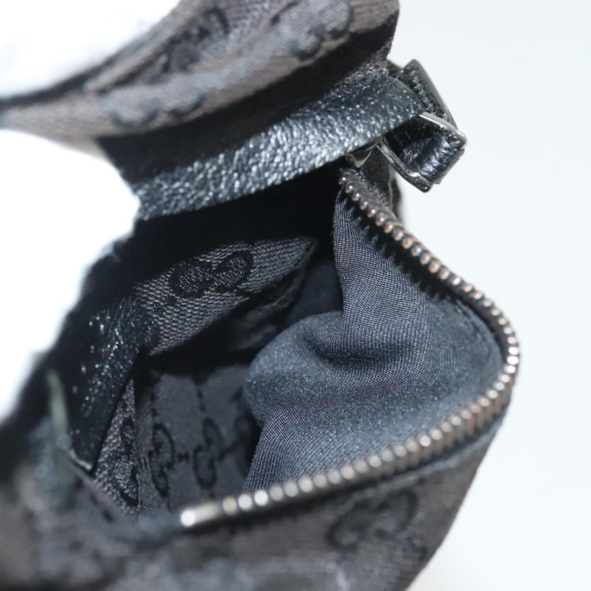 GUCCI GG Canvas Body Bag Black Silver 28566 Auth ep10174