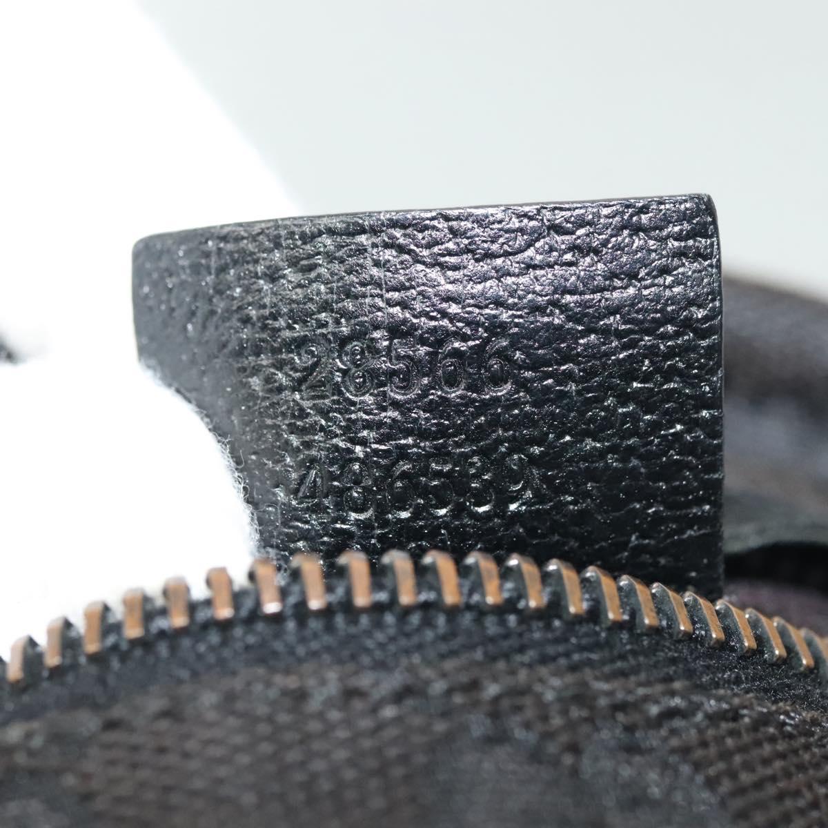 GUCCI GG Canvas Body Bag Black Silver 28566 Auth ep10174