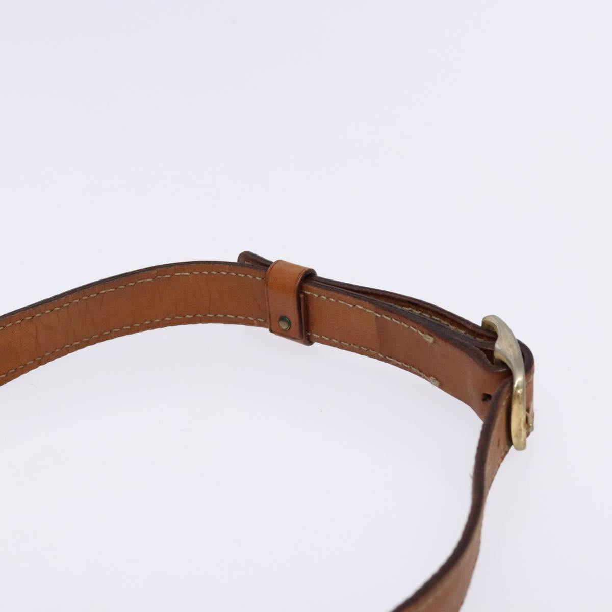 CELINE Macadam Canvas Shoulder Bag Beige Gold Auth ep10178