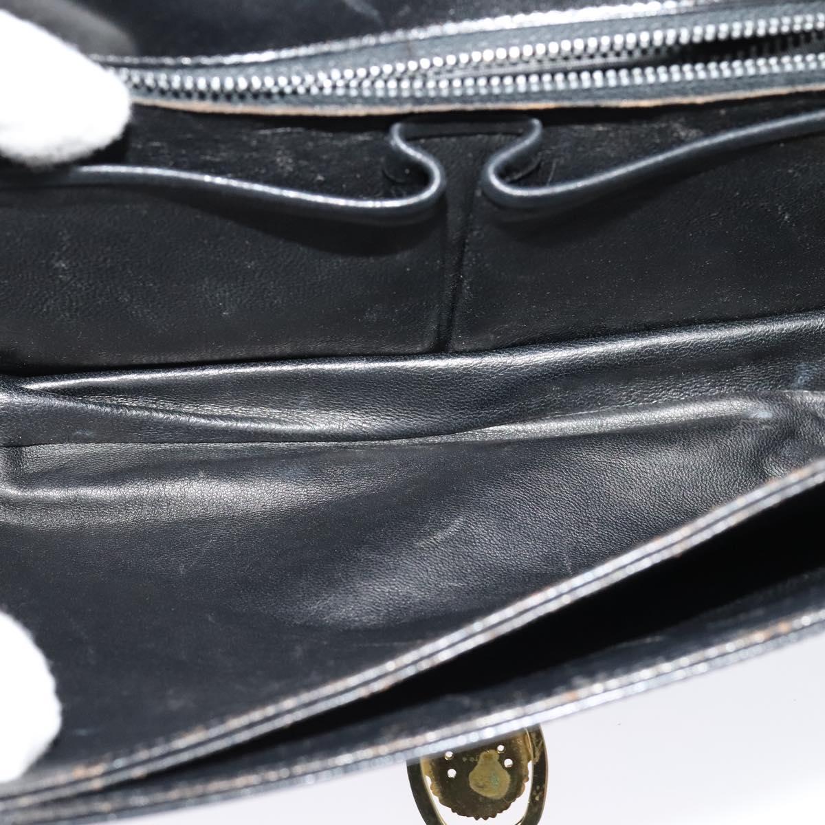 CELINE Shoulder Bag Leather Black Gold Auth ep10179