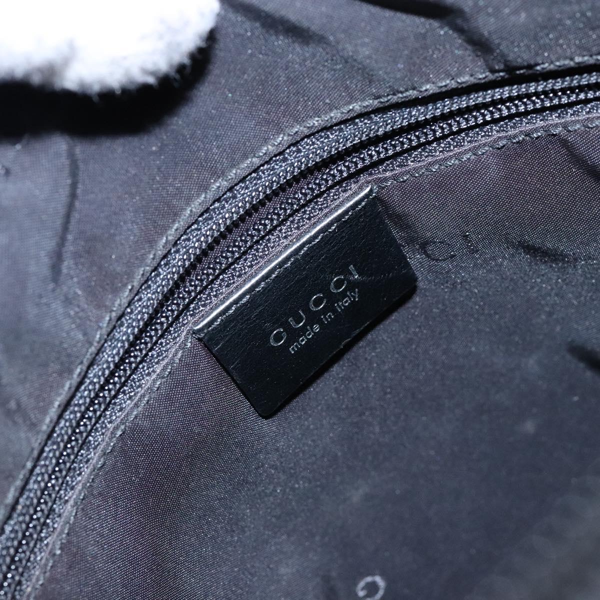 GUCCI Bamboo Hand Bag Nylon Black Silver 000 0509 Auth ep10189