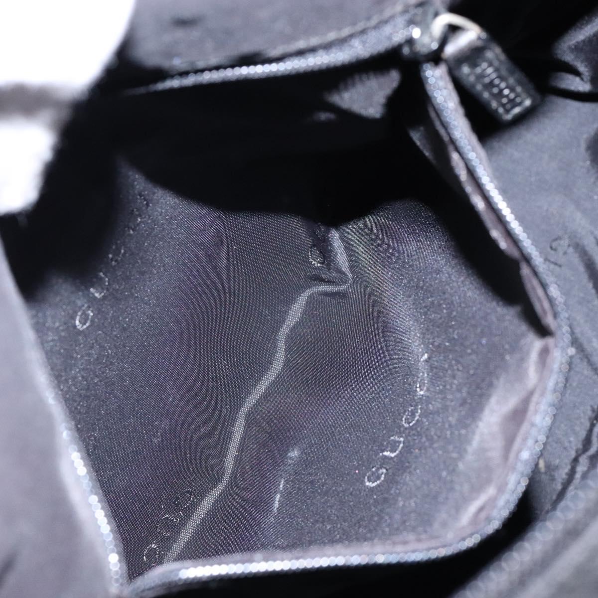 GUCCI Bamboo Hand Bag Nylon Black Silver 000 0509 Auth ep10189