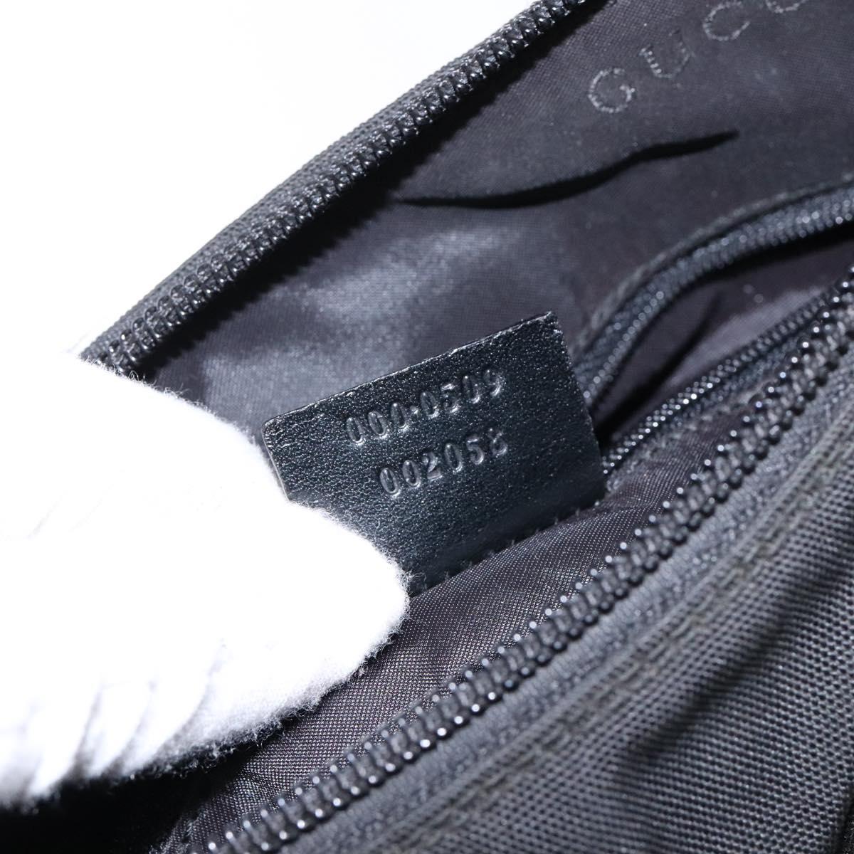 GUCCI Bamboo Hand Bag Nylon Black Silver 000 0509 Auth ep10189
