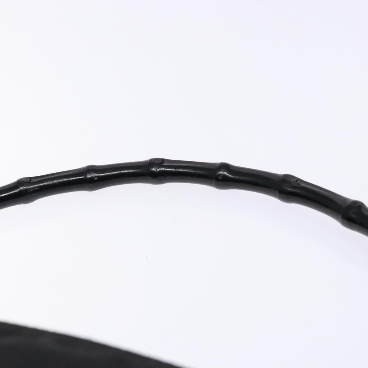 GUCCI Bamboo Hand Bag Nylon Black Silver 000 0509 Auth ep10189