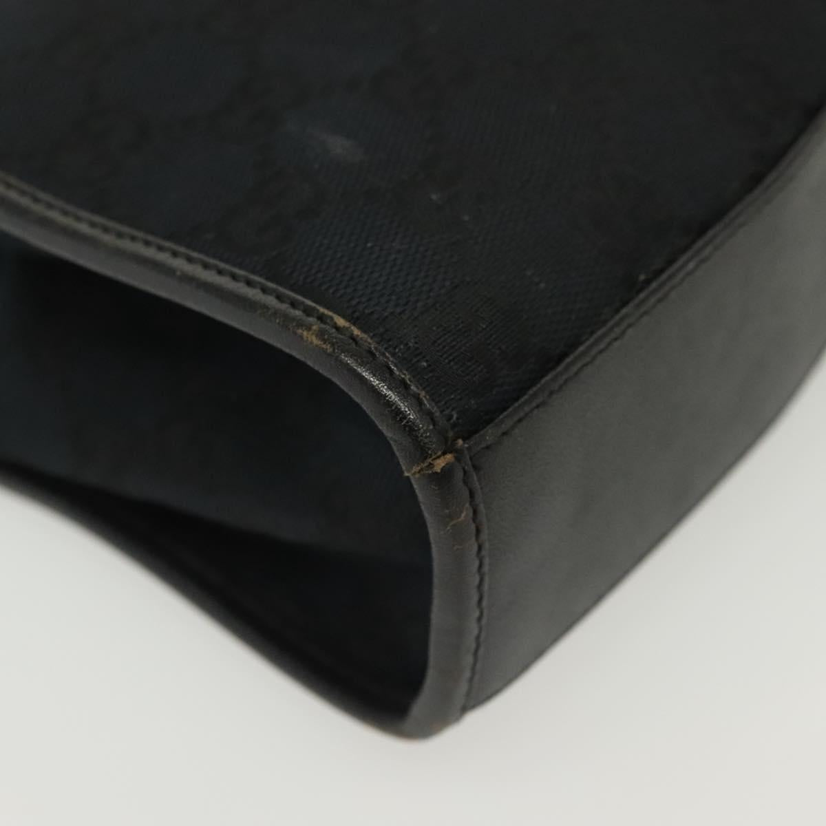 GUCCI GG Canvas Jackie Hand Bag Black Silver 002 1065 Auth ep10213