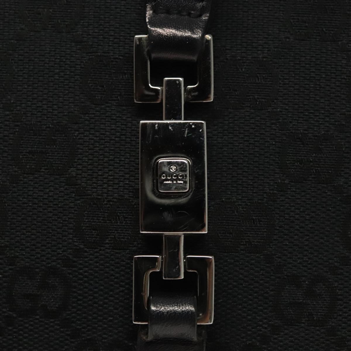GUCCI GG Canvas Jackie Hand Bag Black Silver 002 1065 Auth ep10213