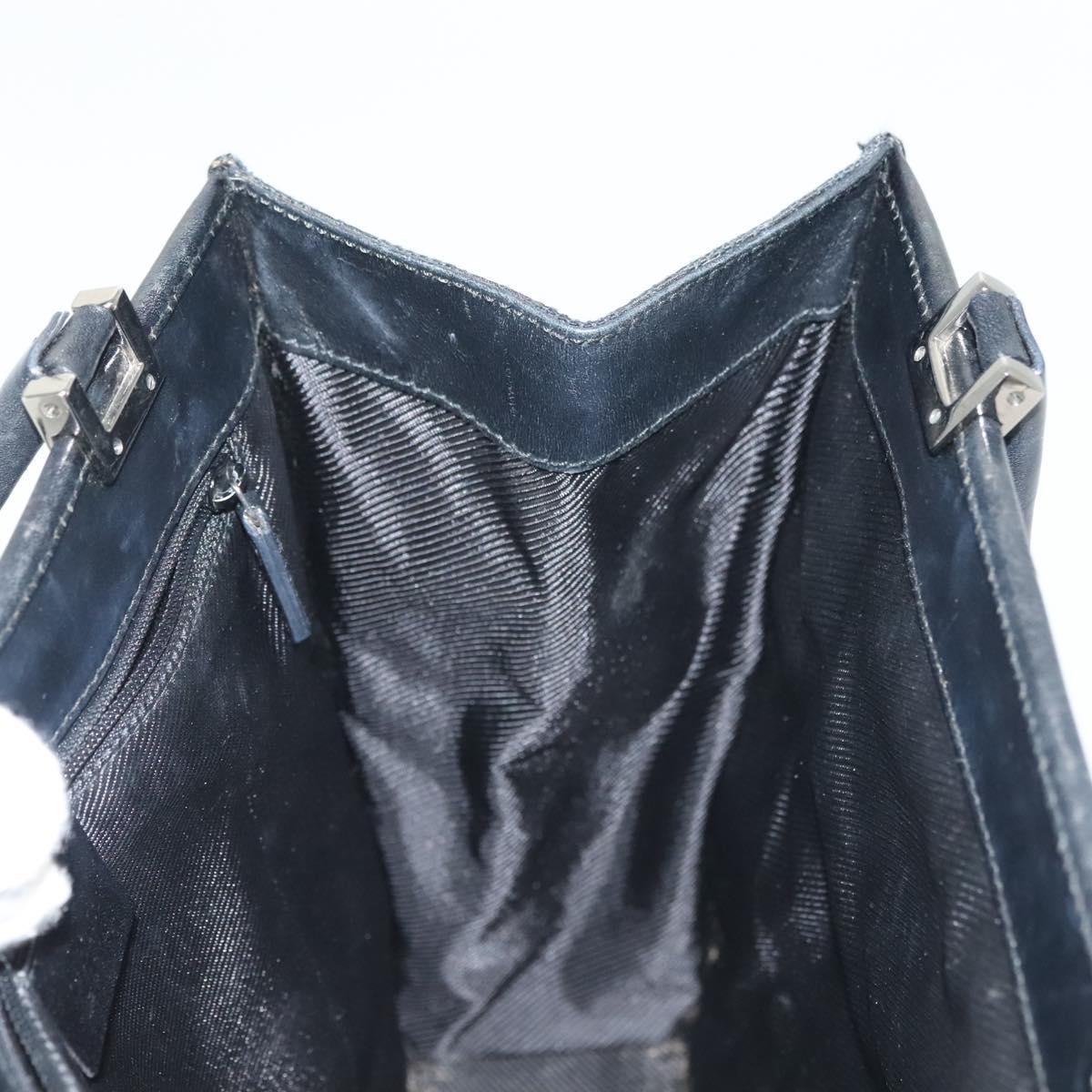 GUCCI GG Canvas Jackie Hand Bag Black Silver 002 1065 Auth ep10213