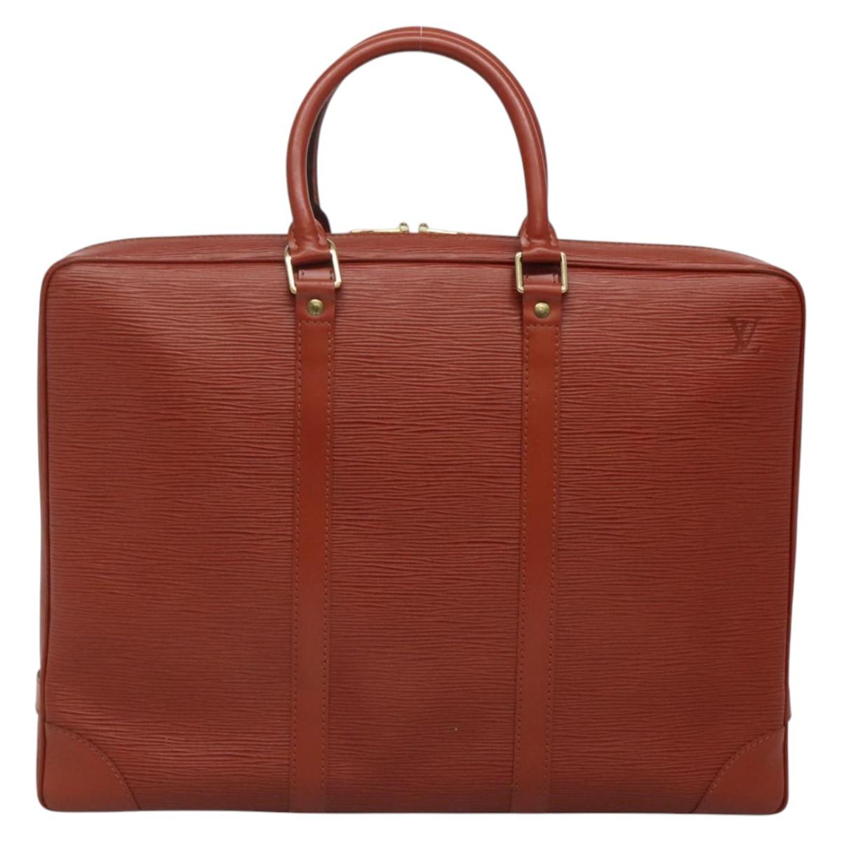 LOUIS VUITTON Epi Porte Documents Voyage Business Bag Brown M54478 Auth ep10215