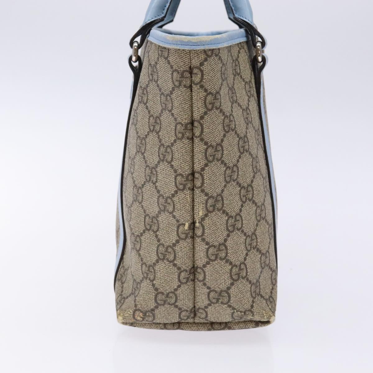 GUCCI GG Supreme Hand Bag PVC Beige Silver 297557 Auth ep10221