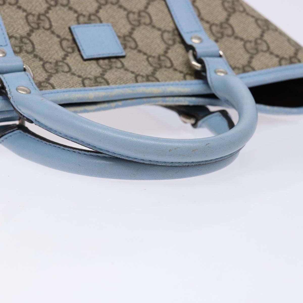 GUCCI GG Supreme Hand Bag PVC Beige Silver 297557 Auth ep10221