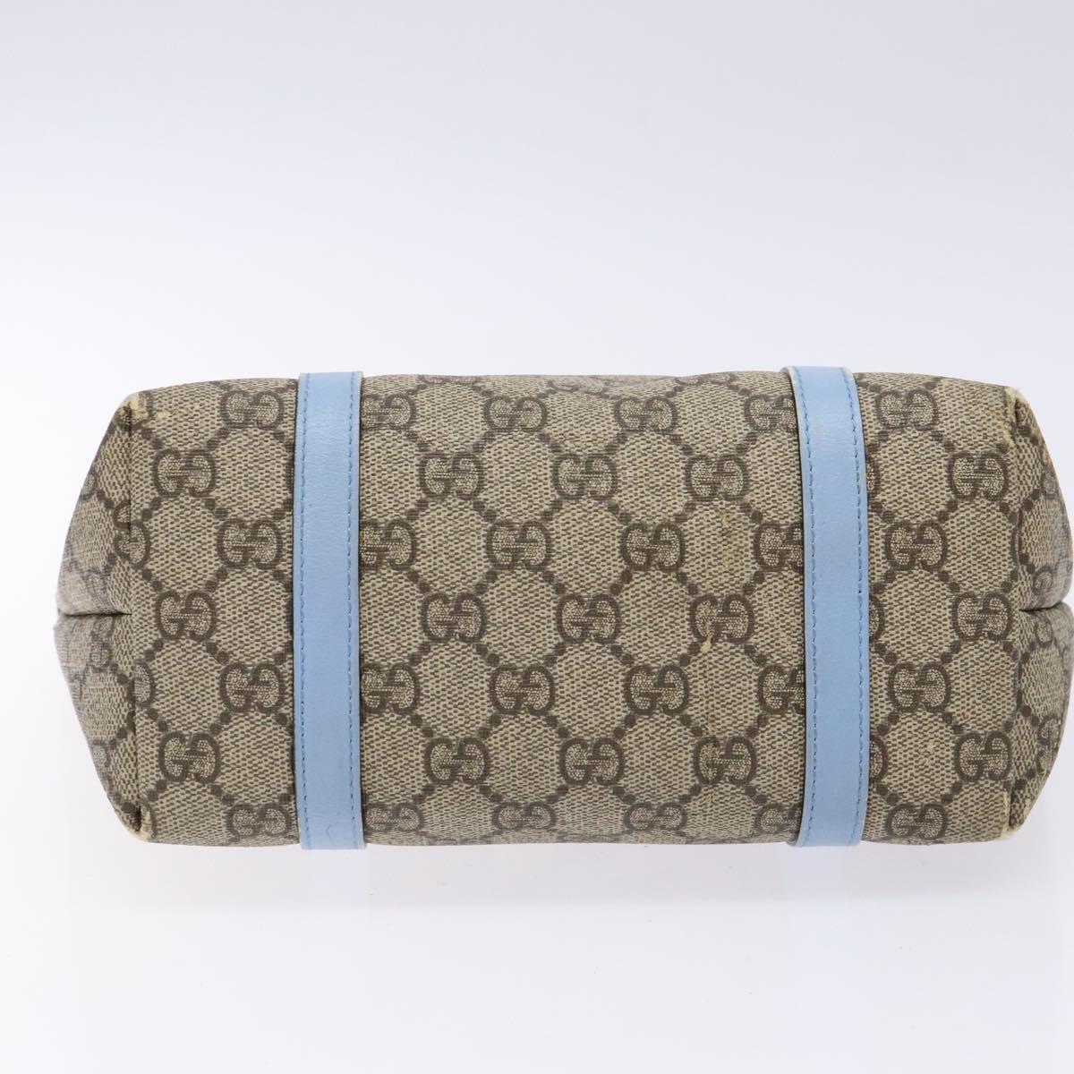 GUCCI GG Supreme Hand Bag PVC Beige Silver 297557 Auth ep10221