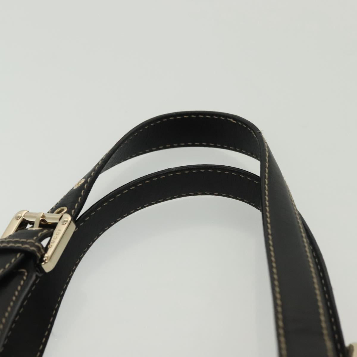 GUCCI Tote Bag Leather Gold Black 141432 Auth ep10234