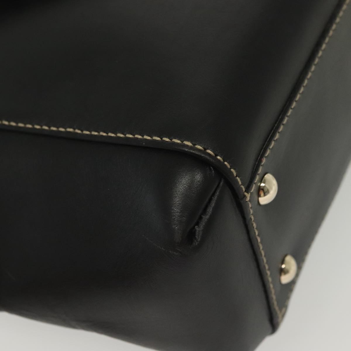 GUCCI Tote Bag Leather Gold Black 141432 Auth ep10234