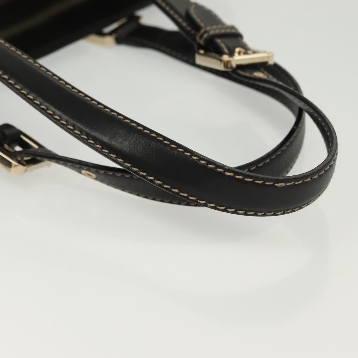 GUCCI Tote Bag Leather Gold Black 141432 Auth ep10234