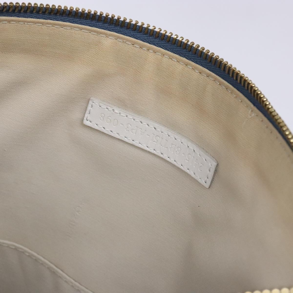 FENDI Zucchino Canvas Shoulder Bag PVC Blue Gold Auth ep10238