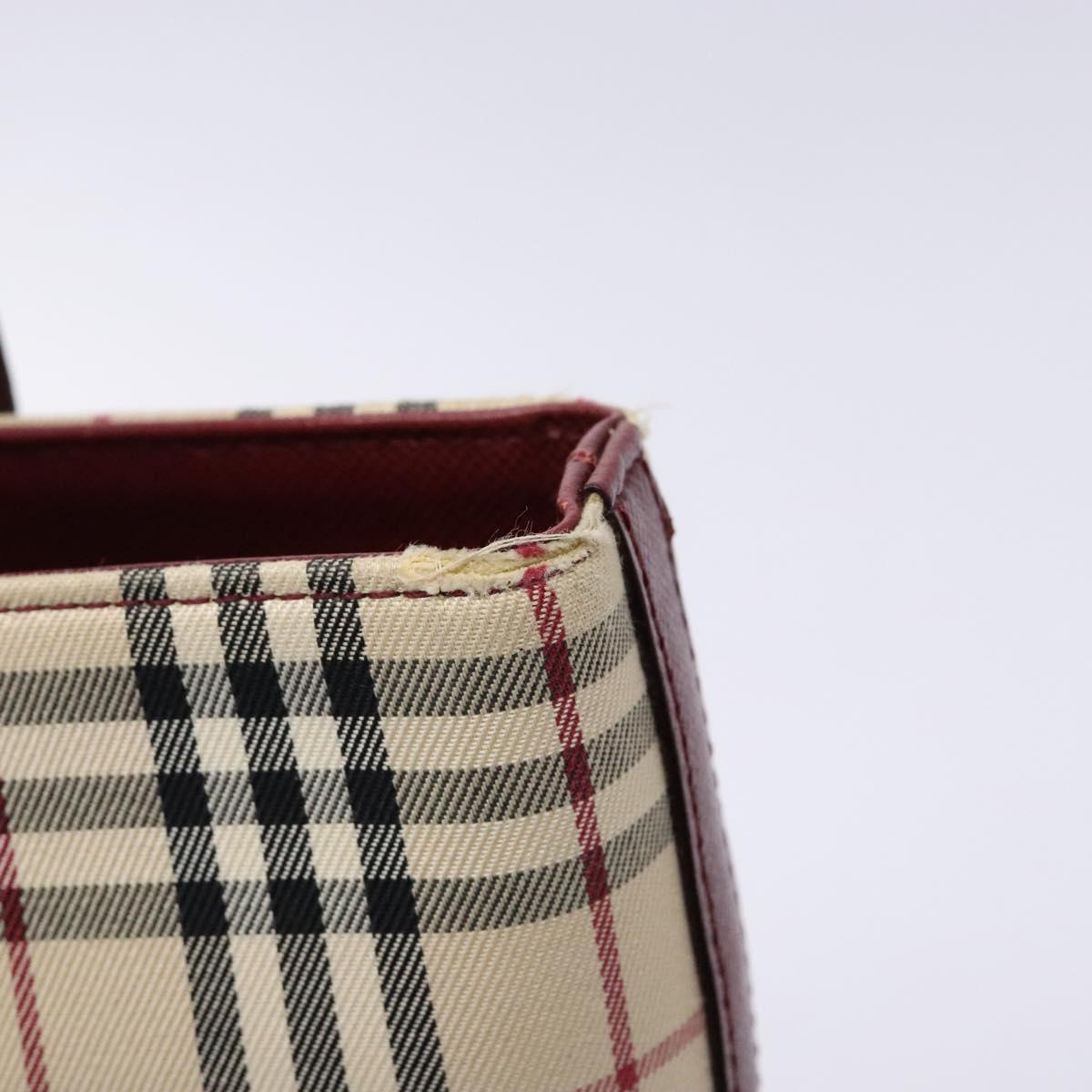 BURBERRY Nova Check Tote Bag Canvas Beige Gold Auth ep10243