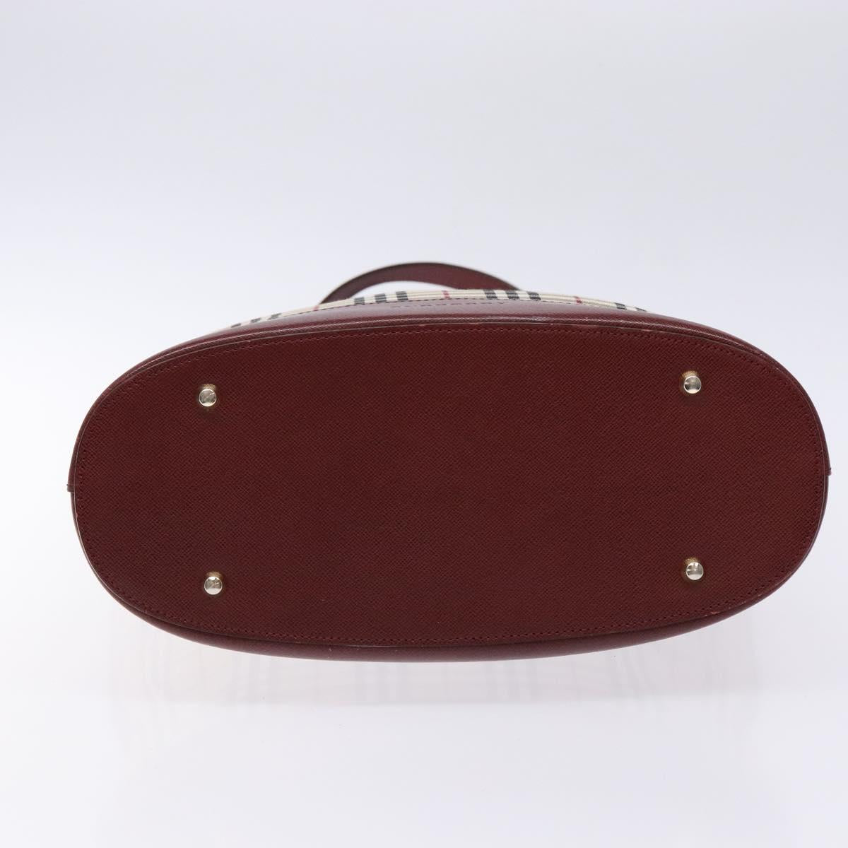 BURBERRY Nova Check Tote Bag Canvas Beige Gold Auth ep10243