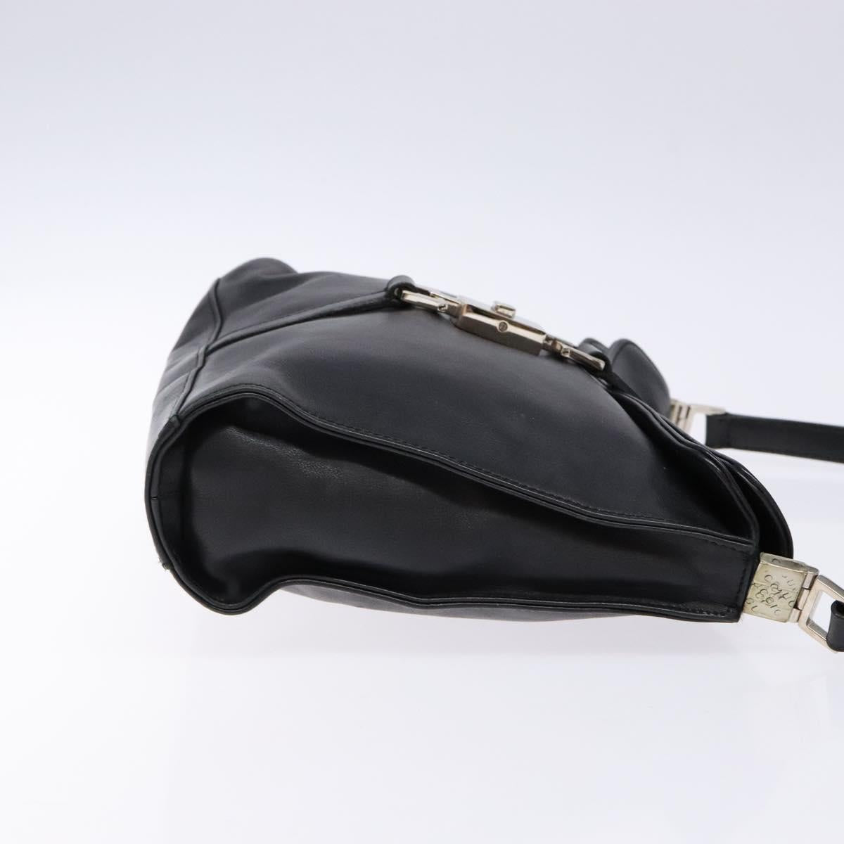GUCCI Jackie Shoulder Bag Leather Black Silver 001 3734 Auth ep10249