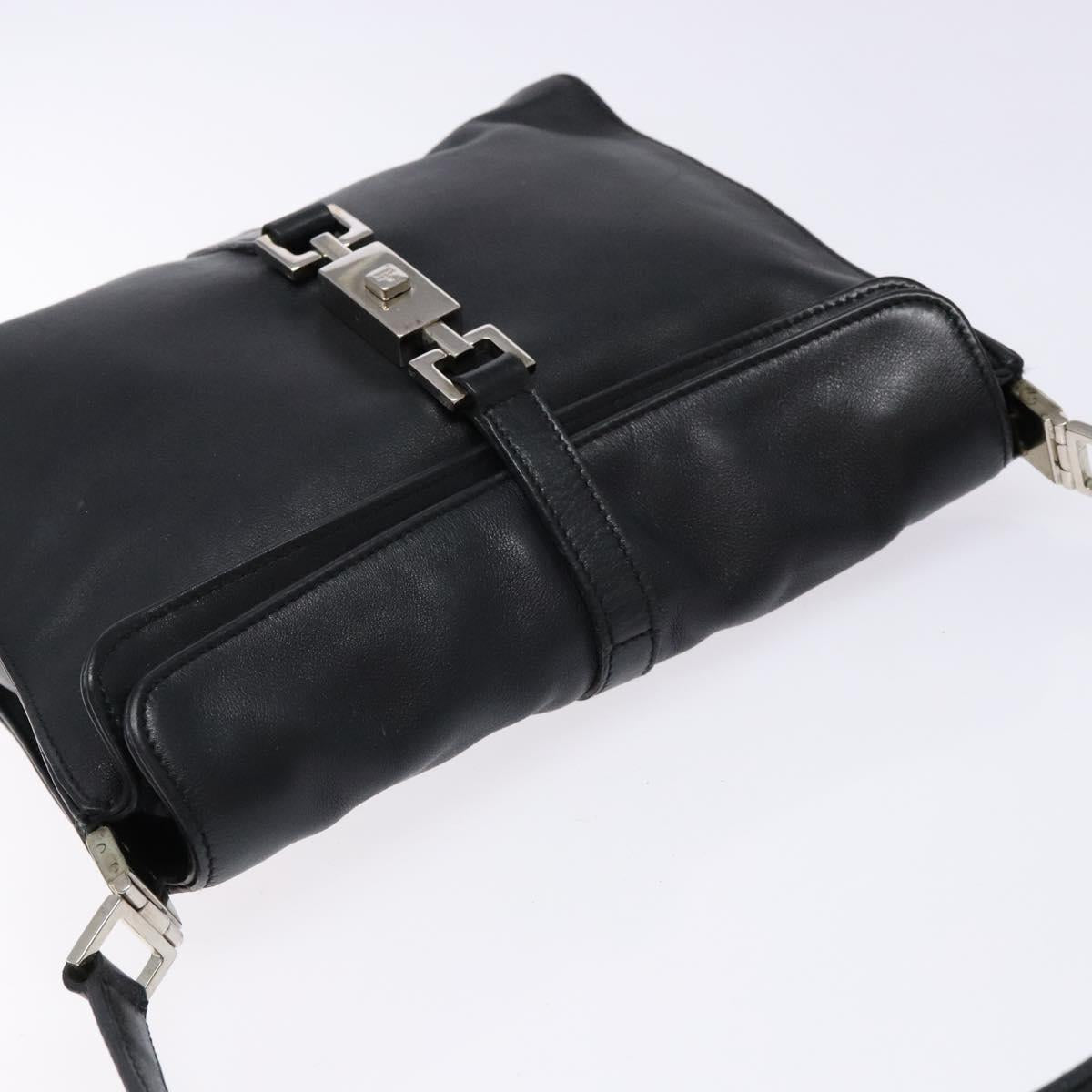 GUCCI Jackie Shoulder Bag Leather Black Silver 001 3734 Auth ep10249
