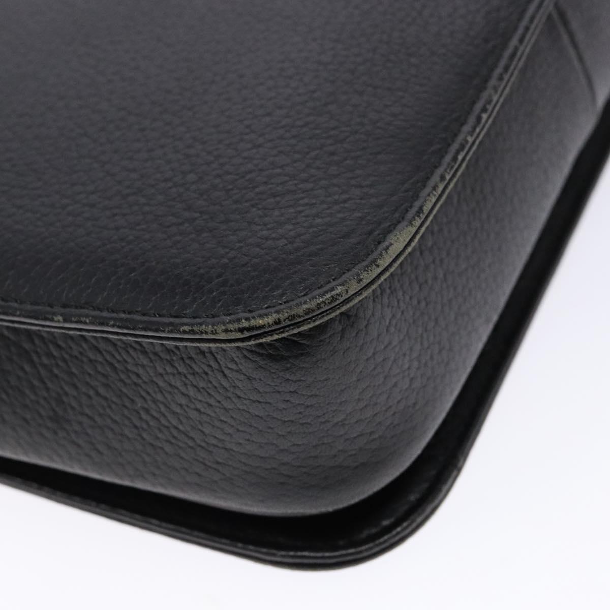 Burberrys Shoulder Bag Leather Black Gold Auth ep10251
