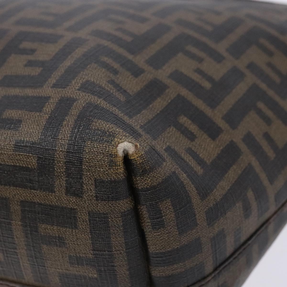 FENDI Zucca Canvas Tote Bag Black Brown Auth ep10256