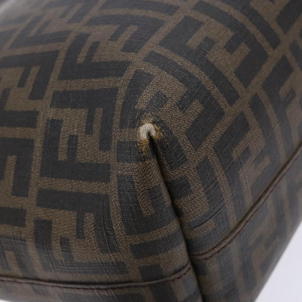 FENDI Zucca Canvas Tote Bag Black Brown Auth ep10256