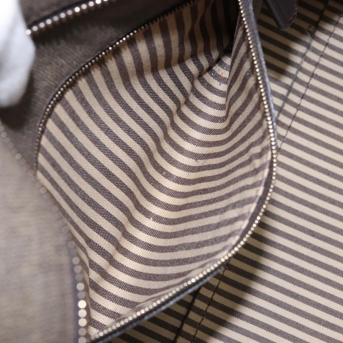 FENDI Zucca Canvas Tote Bag Black Brown Auth ep10256