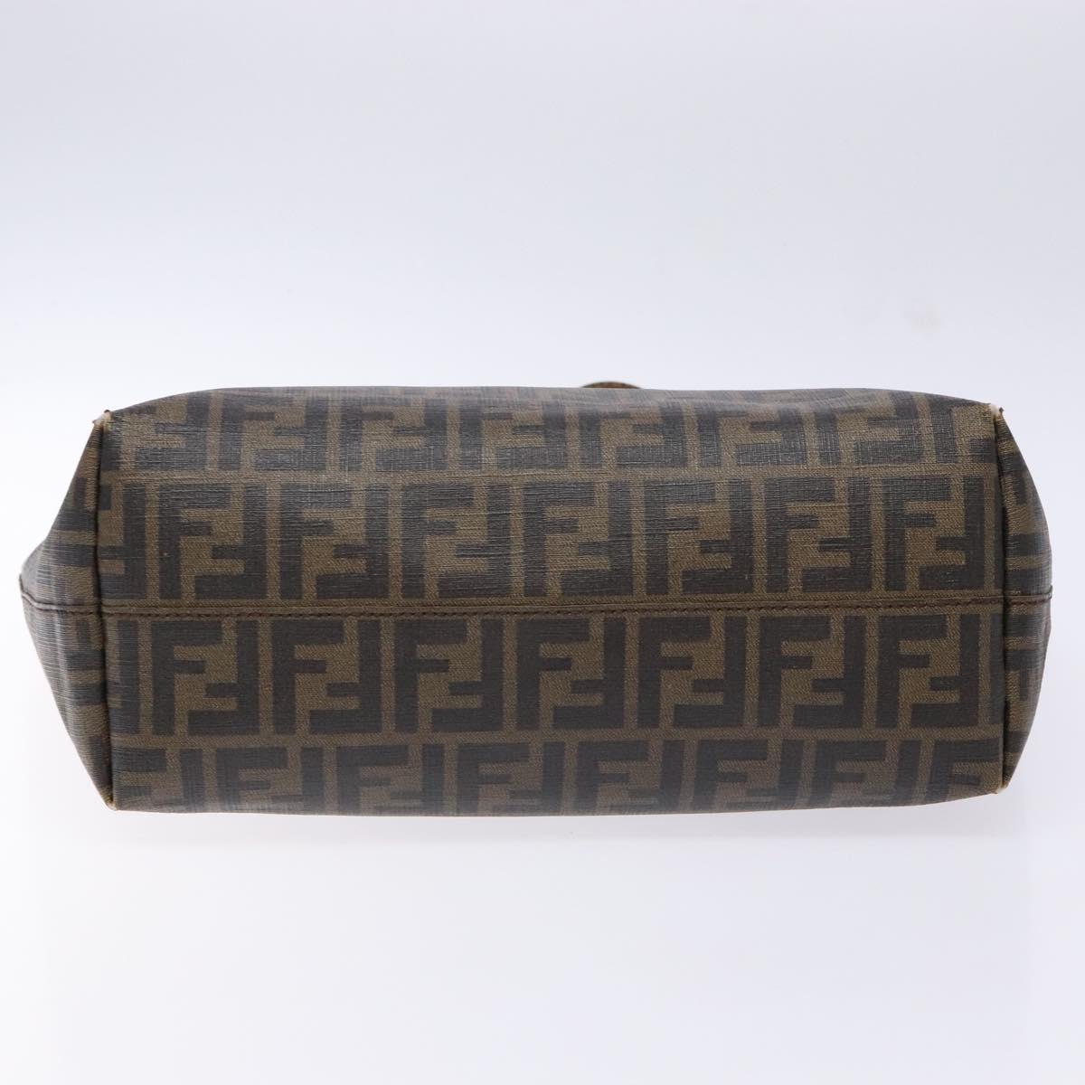 FENDI Zucca Canvas Tote Bag Black Brown Auth ep10256