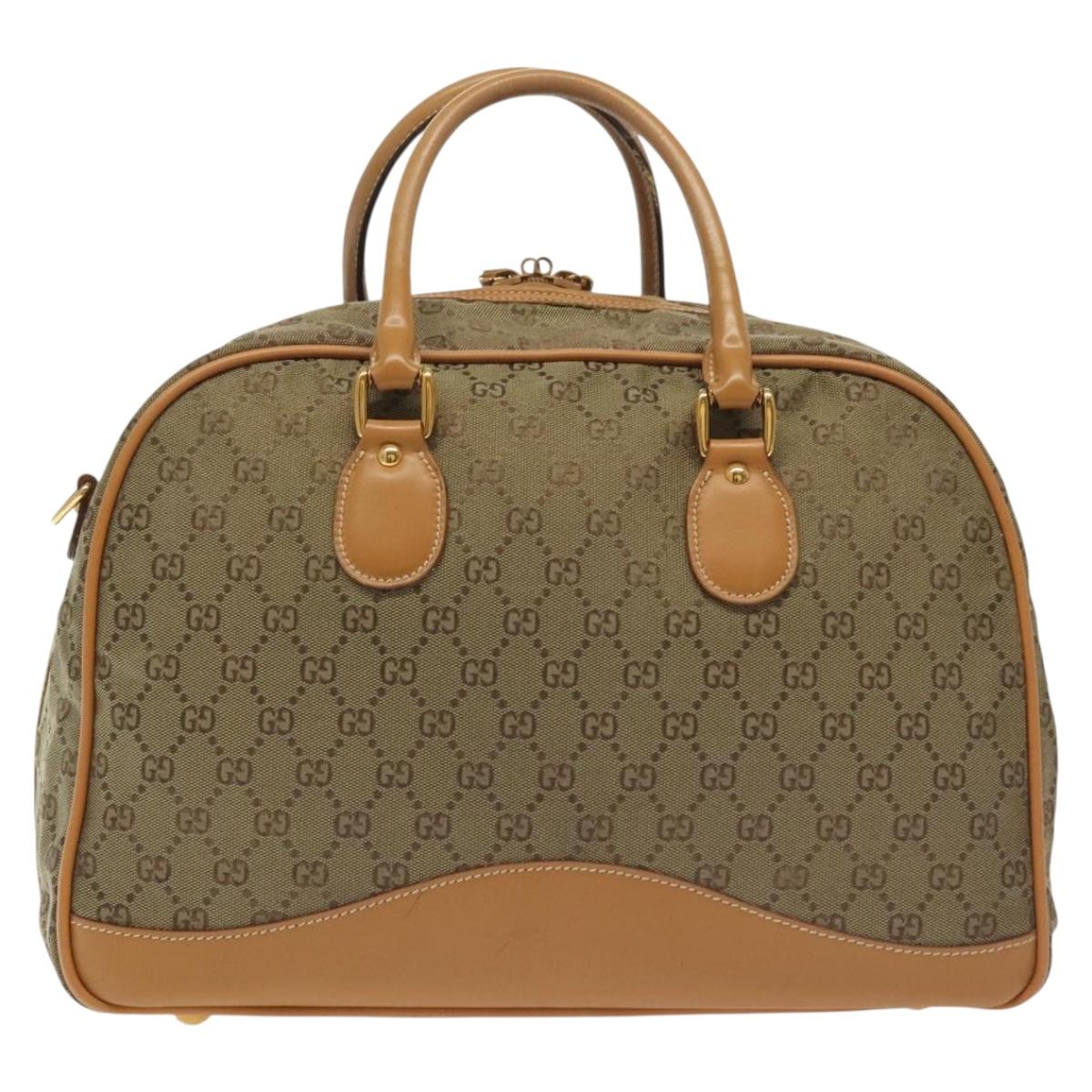 GUCCI GG Canvas Boston Bag 2way Gold Beige 013 123 3659 Auth ep10260