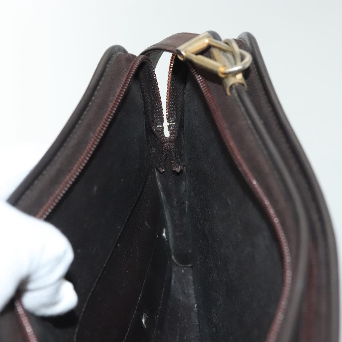 Christian Dior Trotter Canvas Shoulder Bag Brown Gold Auth ep10263