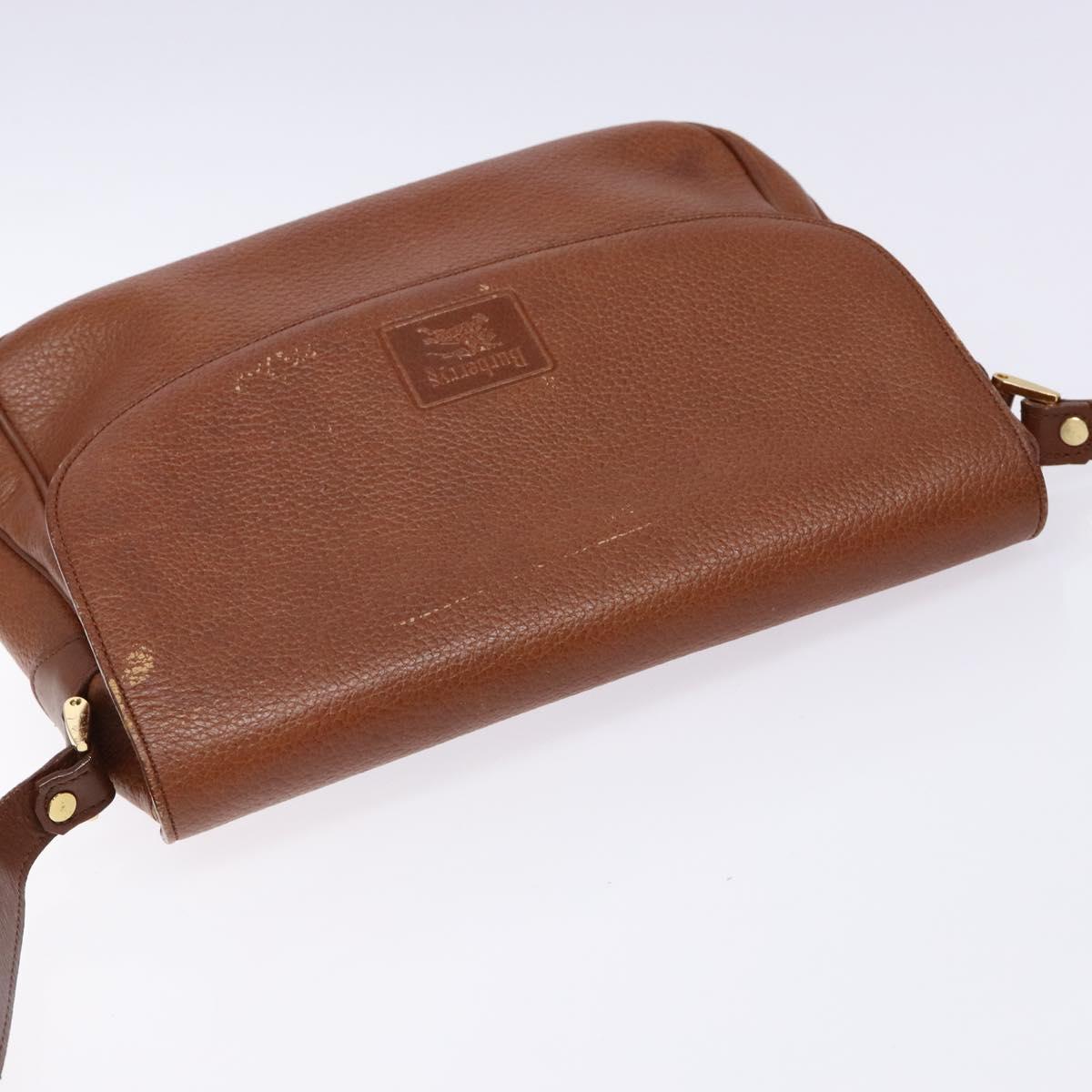 Burberrys Shoulder Bag Leather Gold Brown Auth ep10267