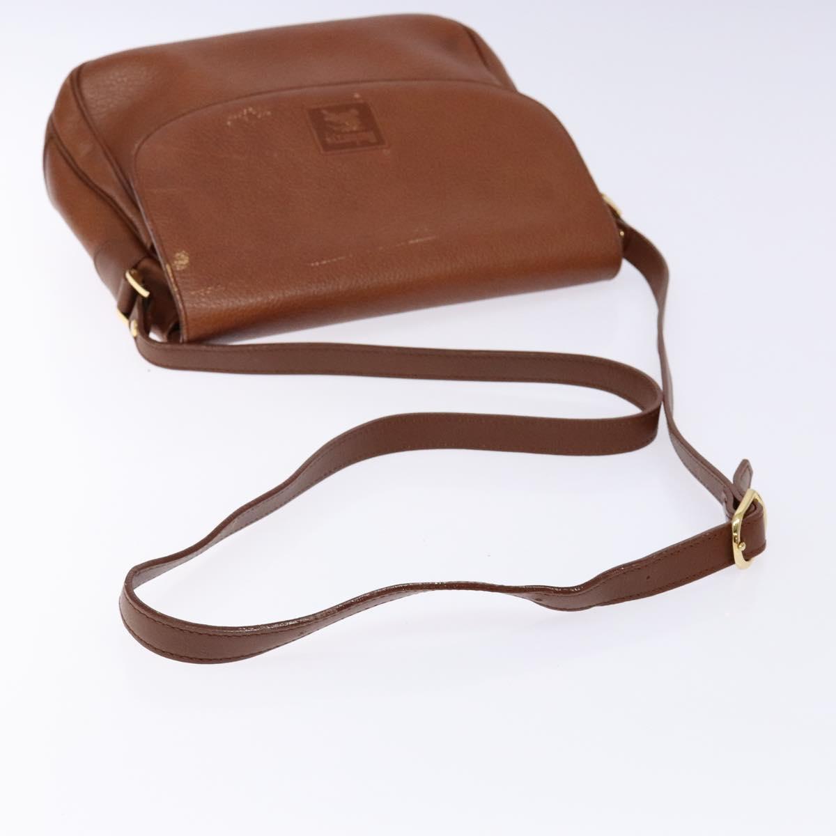 Burberrys Shoulder Bag Leather Gold Brown Auth ep10267