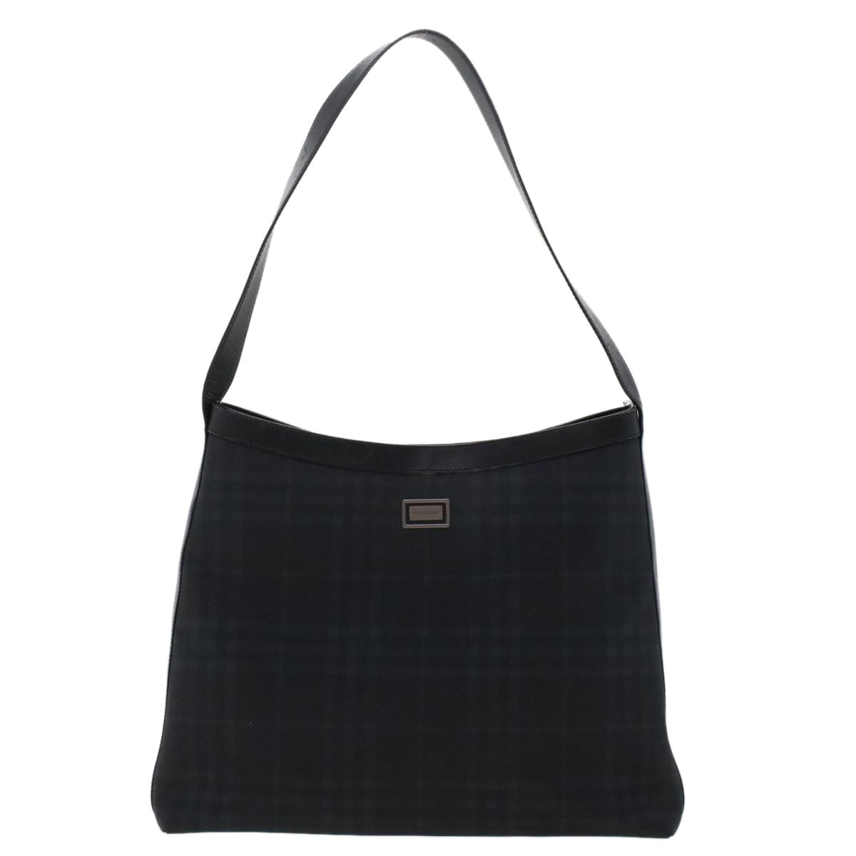 BURBERRY Nova Check Shoulder Bag Nylon Black Auth ep1027